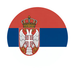 Serbian Flag Round Vector Illustration, National Symbol in a Circular Design