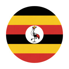 Uganda Flag Round Vector Illustration – A Circular Design Featuring the National Flag of Uganda