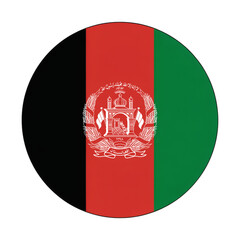 Round Vector Illustration Afghanistan Flag, a Detailed Circular Design