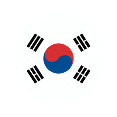 Round Vector Illustration South Korea Flag Design, a Clean and Modern Graphic Representation
