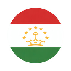 Round Vector Illustration of the Tajikistani Flag - A Detailed Graphic Design
