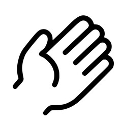 Fototapeta premium Simple Outline Style Open Hand Gesture Silhouette Symbol Icon Graphic