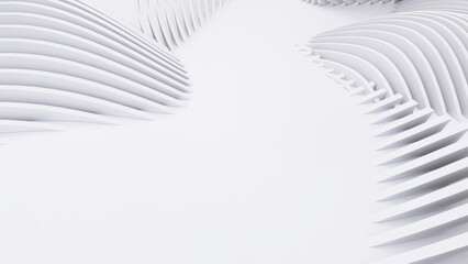 Naklejka premium Abstract Curved Shapes. White Circular Background.