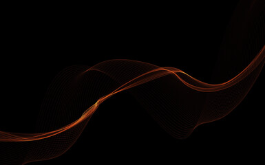 Dark abstract background with a glowing abstract waves