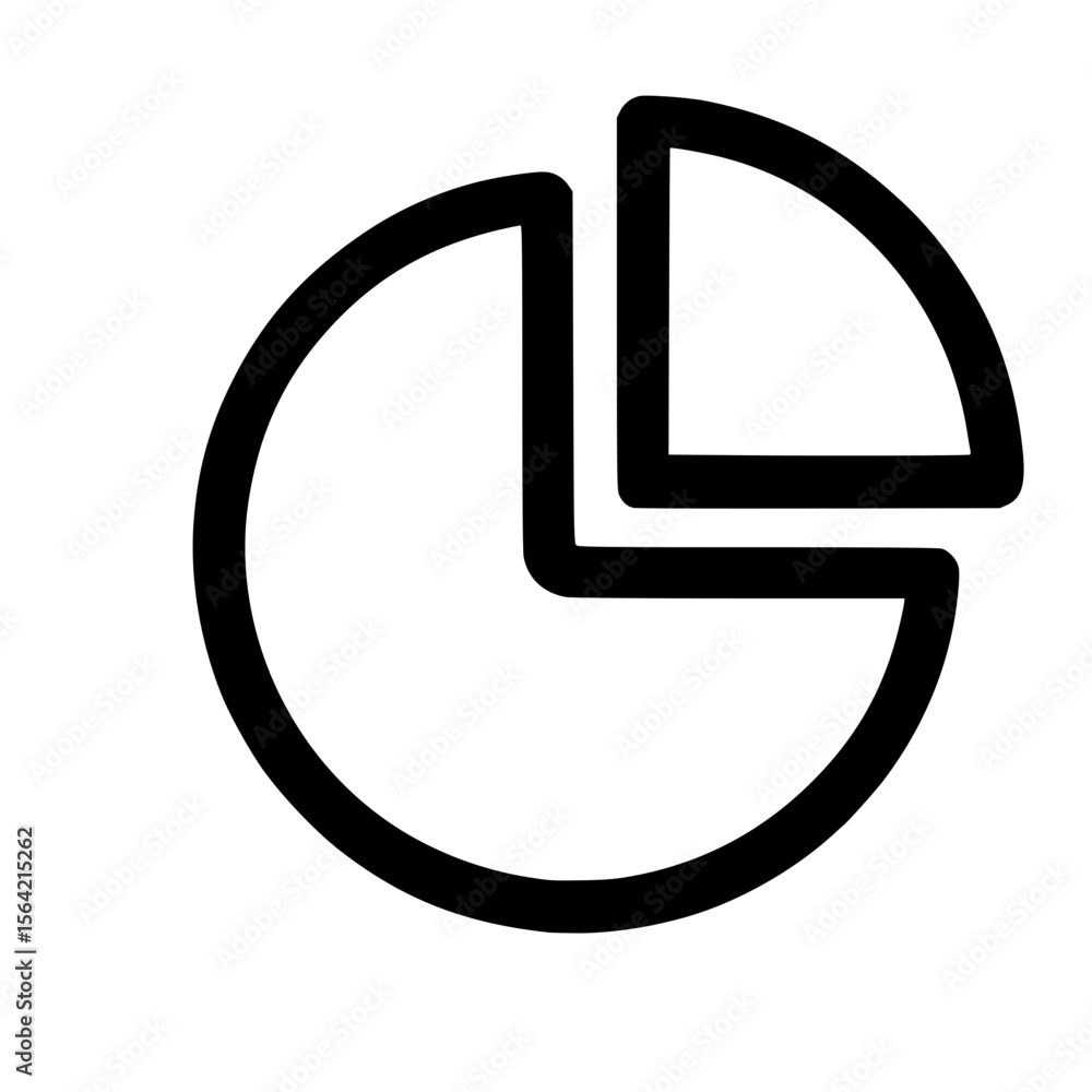 Poster minimalist line pie chart segment analysis statistic data graph icon