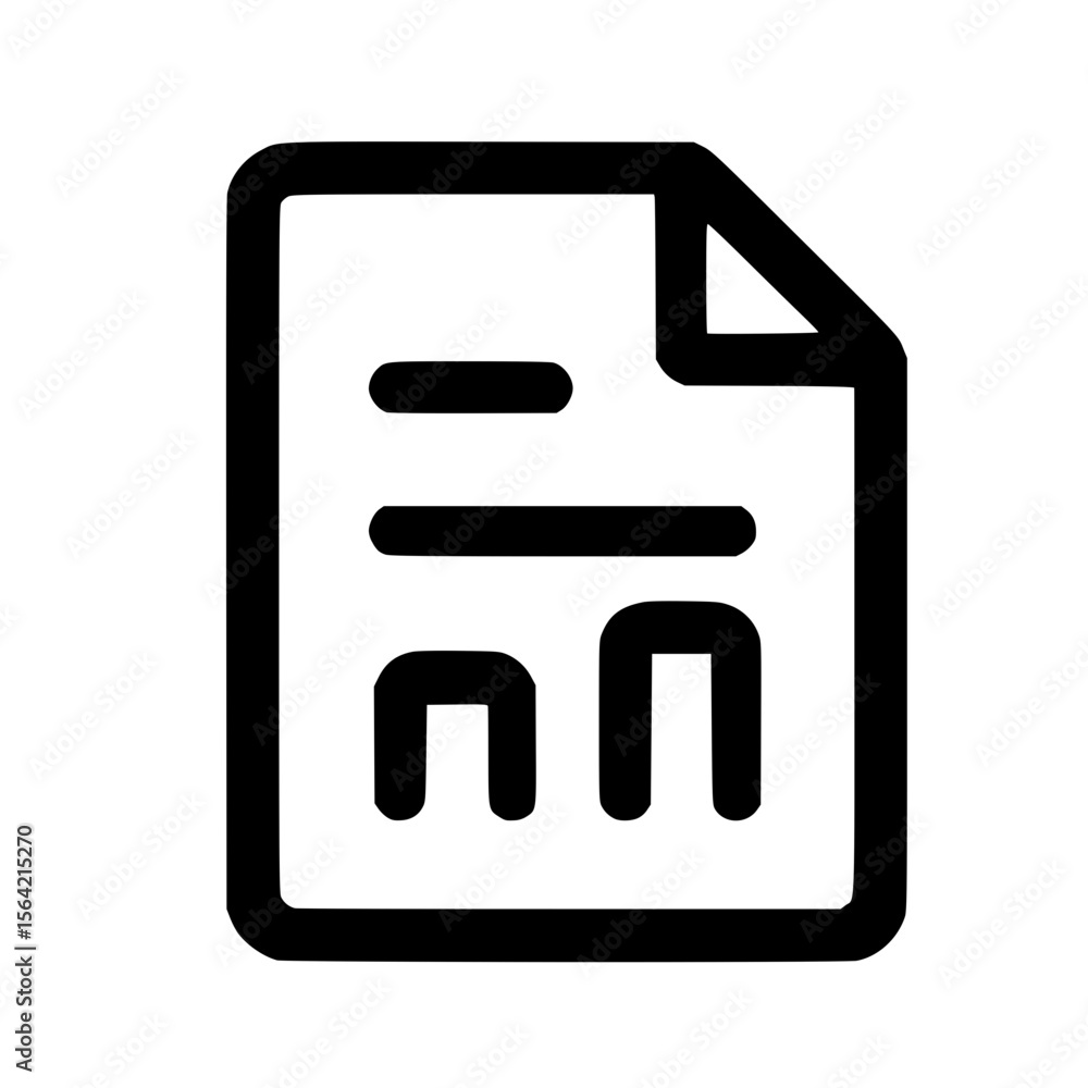 Poster simple line style diagram report graph sheet document file icon