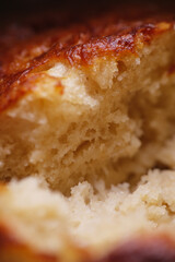 Close up texture of fluffy bread 