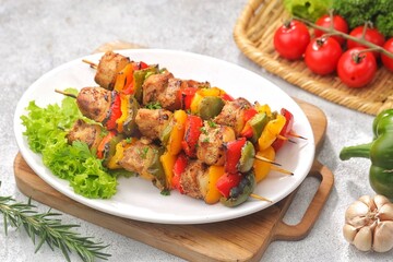 Shish kebab is a dish of square beef grilled and skewered. The dish is similar or synonymous with a dish called shashlik, which is found in the Caucasus region