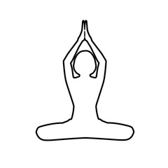 Yoga icon. yoga silhouette illustration. yoga logo on white background. yoga icon vector.