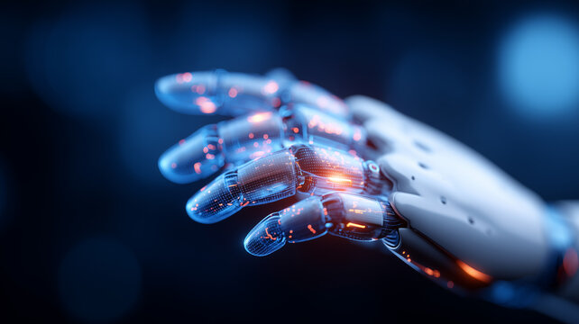 Advanced Robotic Hand Showcasing Precision Mechatronic Engineering
