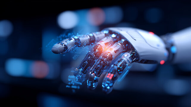 Advanced Robotic Hand Showcasing Precision Mechatronic Engineering
