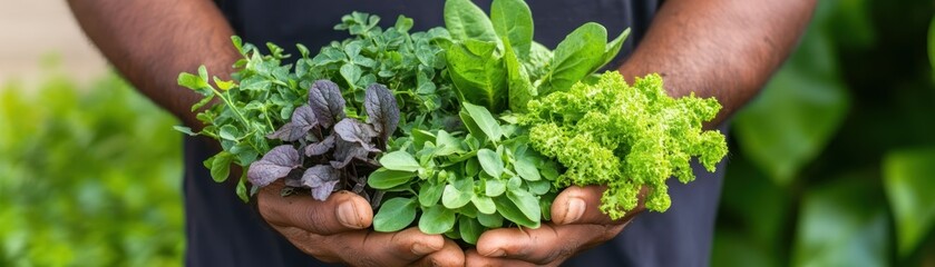 Fresh herbs harvested from a thriving garden.