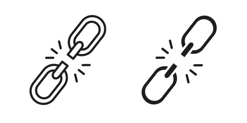 Broken link icon. Vector Illustration. Isolated vector Illustration. EPS Illustration.