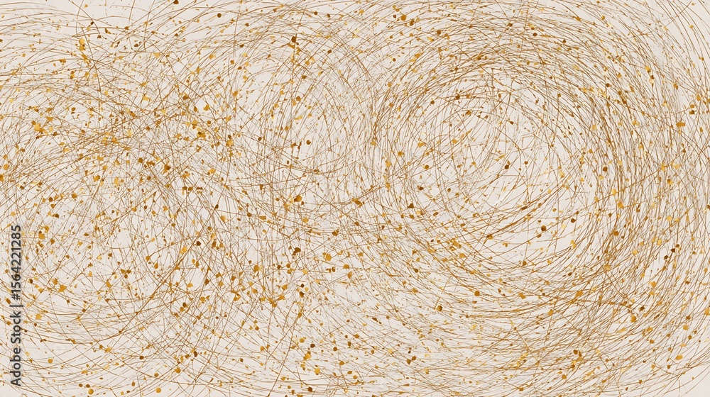 Poster abstract gold and brown swirls on a light background representing movement and flow