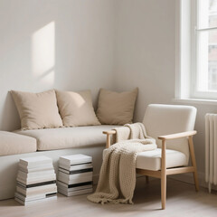 Aesthetic Rustic library with Warm Lighting and Organic Design