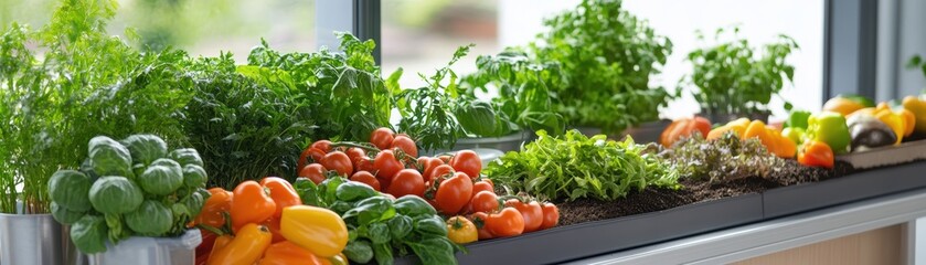 Fresh vegetables on a kitchen countertop.