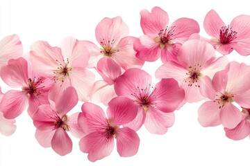 Pink flowers blossom arrangement isolated on white background