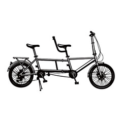 Obraz premium Silhouette image of a bicycle on a white background