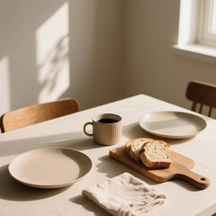 Modern Rustic Table with Natural Materials and Cozy Vibes