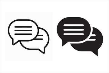 speech bubble icon set for web chat and communication vector symbol