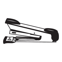 Silhouette image of staples on white background