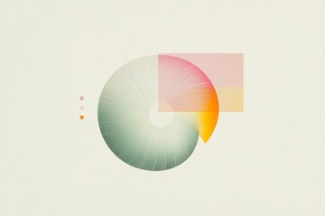 Abstract spiral with geometric shapes for mindfulness and meditation themes
