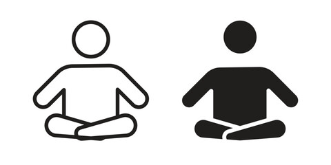 Meditating icon. Vector Illustration. Isolated vector Illustration. EPS Illustration.