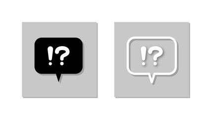 Speech Bubble with Exclamatory Question Icon – Flat and Outline Style – AI Vector
