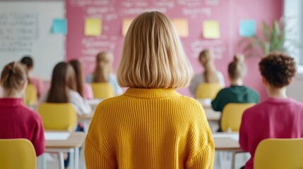 Student in classroom learning engagement.