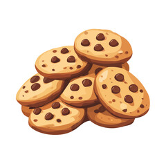 My A Simple flat 2D illustration cookies bunch isolated on transparent background, vector, flat design, animation design, simple flat 2D icon, clipart, design by me. My vector design