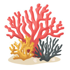 My A Simple flat 2D illustration icon coral reef isolated on transparent background, vector, flat design, animation design, simple flat 2D icon, clipart, design by me. My vector design © Sabellatint