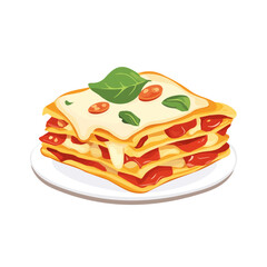 My A Simple flat 2D illustration icon lasagna isolated on transparent background, vector, animation design, simple flat 2D clipart, design by me. My vector design