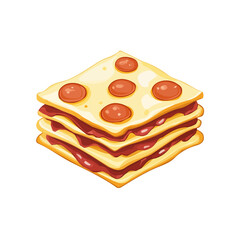 My A Simple flat 2D illustration icon tomato lasagna sheets isolated on transparent background, vector, animation design, simple flat 2D clipart, design by me. My vector design
