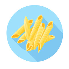 My A Simple flat 2D illustration penne pasta icon isolated on transparent background, vector, animation design, simple flat 2D clipart, design by me. My vector design