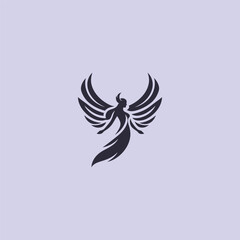 Valkyrie wings logo in bold and simple silhouette design.