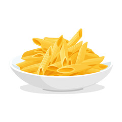 My A Simple flat 2D illustration penne pasta in plate isolated on transparent background, vector, animation design, simple flat 2D clipart, design by me. My vector design