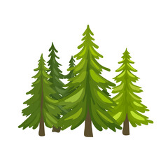 My A Simple flat 2D illustration pine forest isolated on transparent background, vector, animation design, simple flat 2D clipart, design by me. My vector design