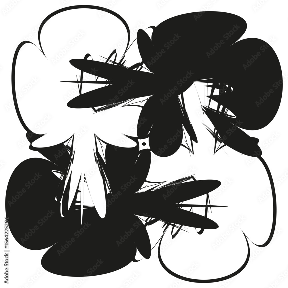 Poster symmetrical brush calligraphy. abstract ink design. artistic vector element.