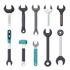My A Simple flat 2D illustration icon torque wrenches set isolated on transparent background, vector, animation design, simple flat 2D clipart, design by me. My vector design