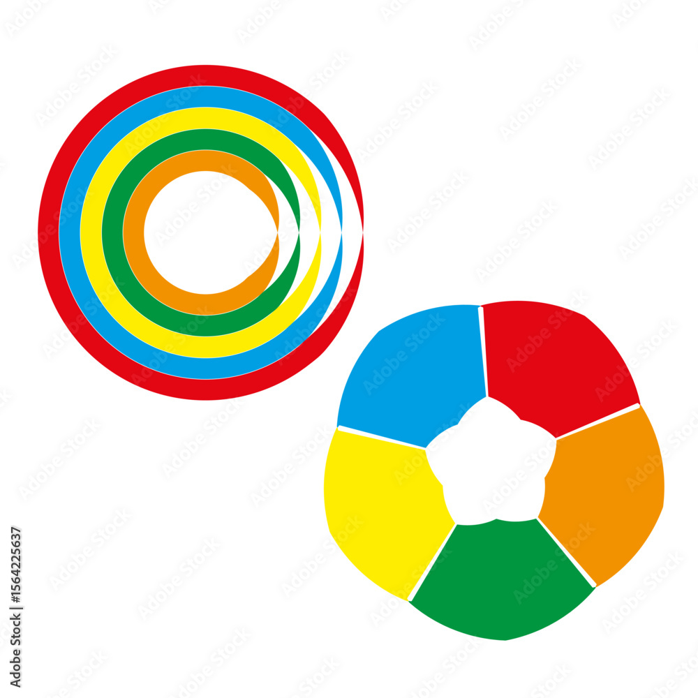 Poster abstract pie segments. colorful circular shapes. geometric block elements. vector illustration.