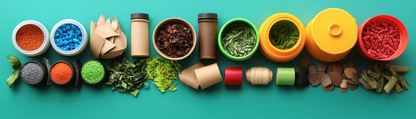 Vibrant spices and herbs arranged creatively.