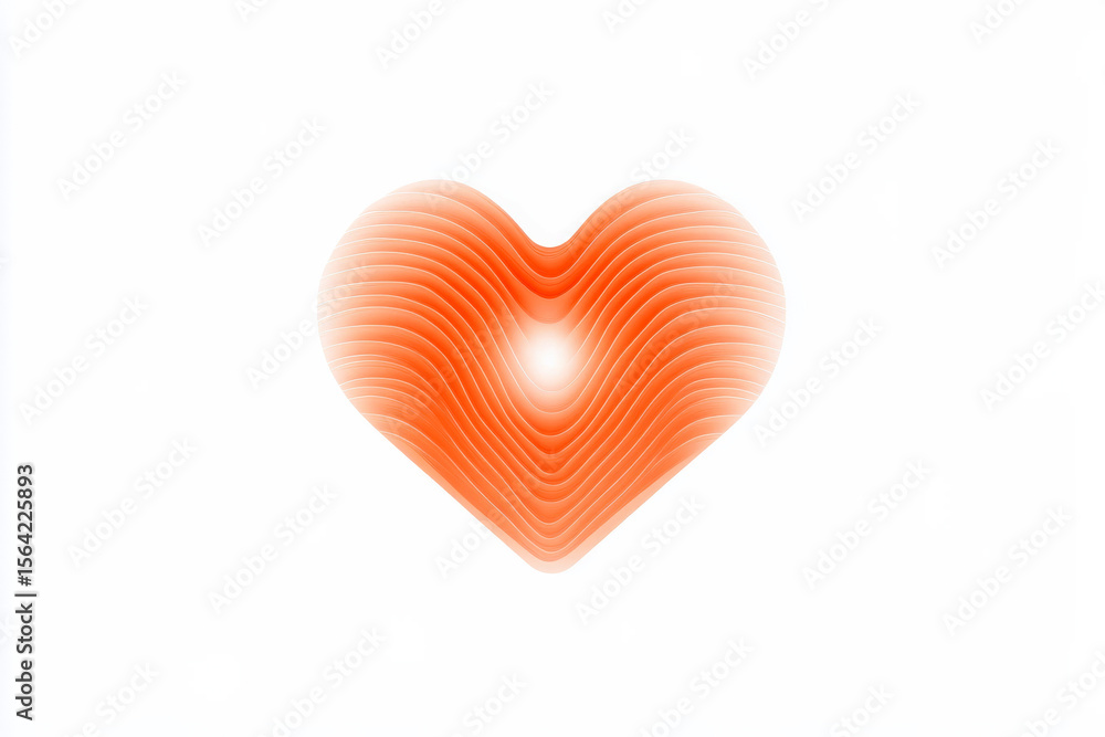 Poster heart symbol in gradient style for mindfulness and calmness themes