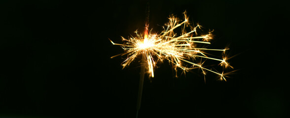 sparkler on black background