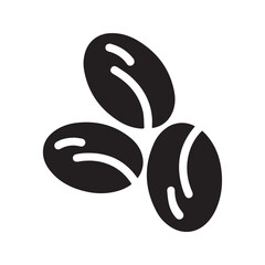 Coffee Bean Silhouette Icon Black Simple Vector Design