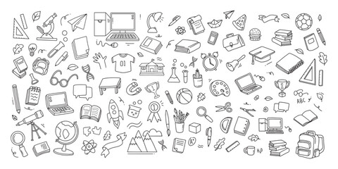 Back to school and education doodle elements