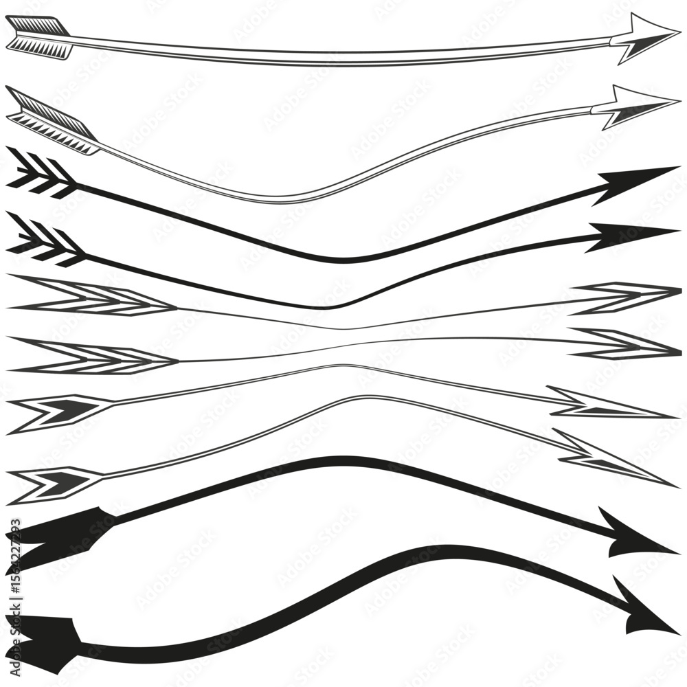 Poster wave arrow pattern. sinuous direction icon. fluid motion vector. flexible flow design.