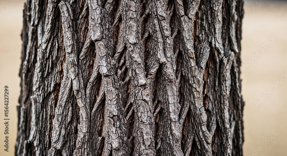 Aufkleber Close up of intertwined bark creating a natural pattern on tree trunk
