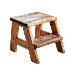 Step stool wooden on transparent background