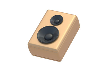 Audio speaker isolated on white background. Sound system. Acoustic device. 3d render