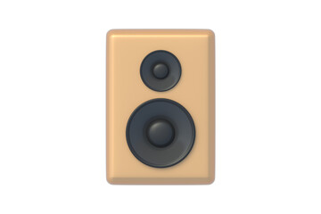 Fototapeta premium One audio speaker isolated on white background. Sound system. Acoustic device. Front view. 3d render